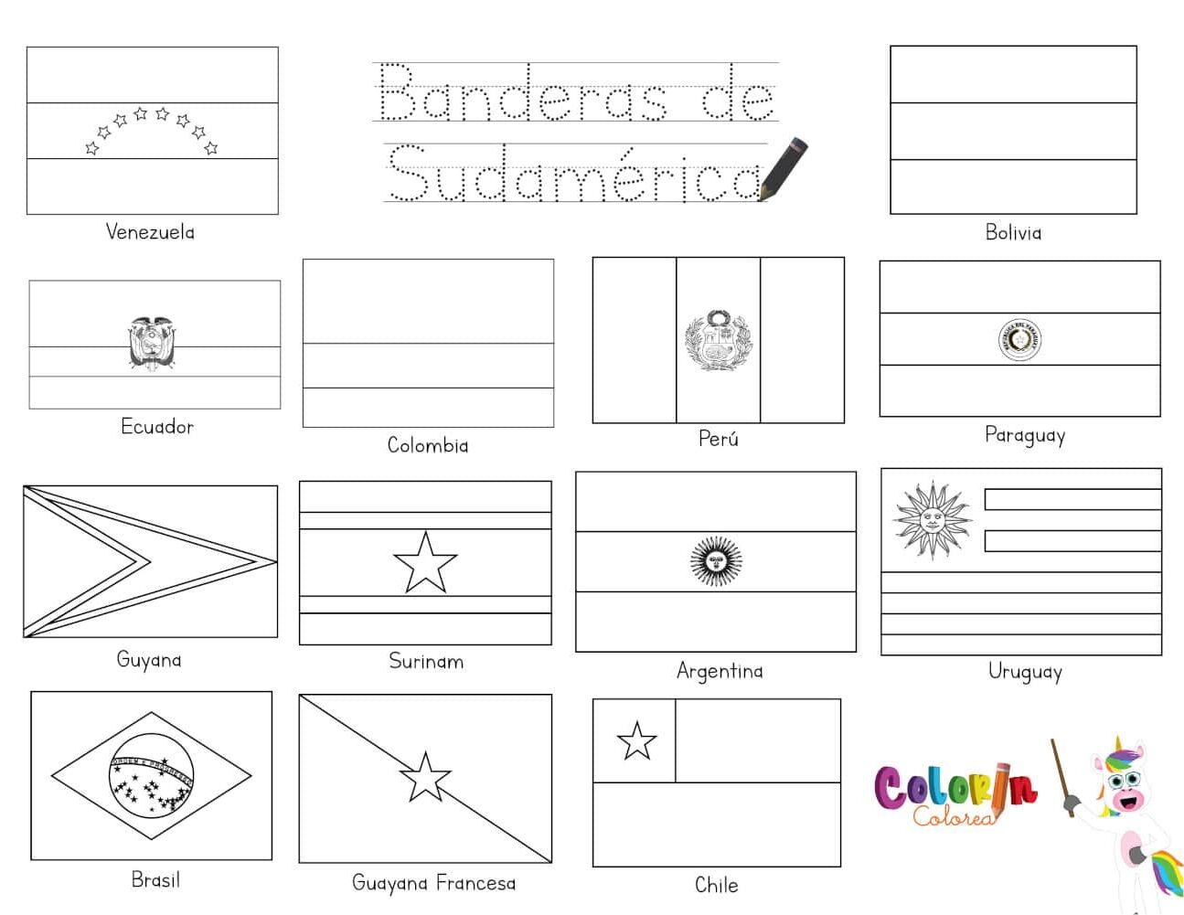 Capitales Y Banderas De Sudamérica Colorin Cuenta 1869