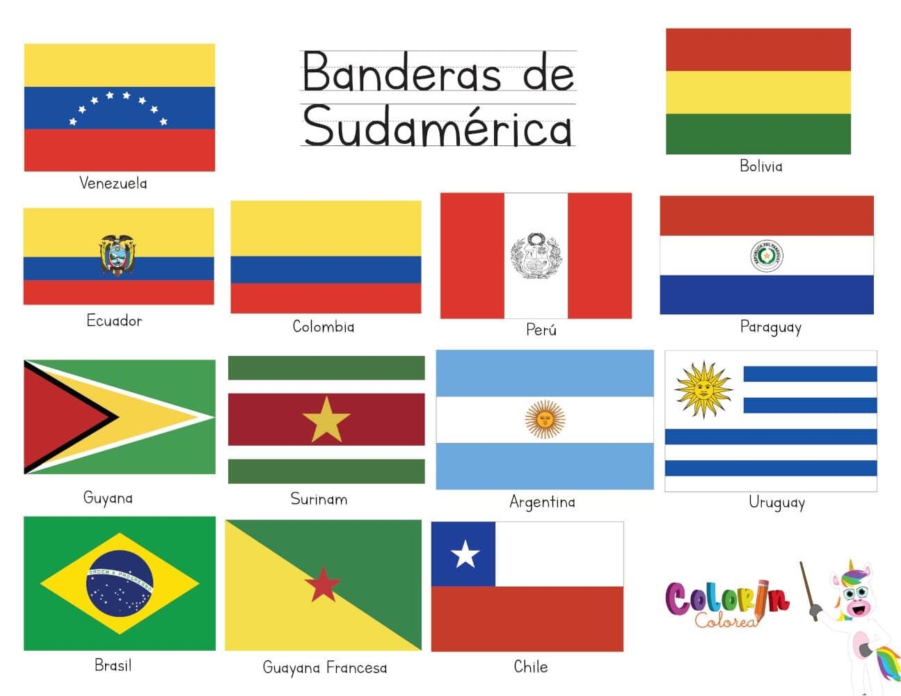 Capitales Y Banderas De Sudamérica Colorin Cuenta